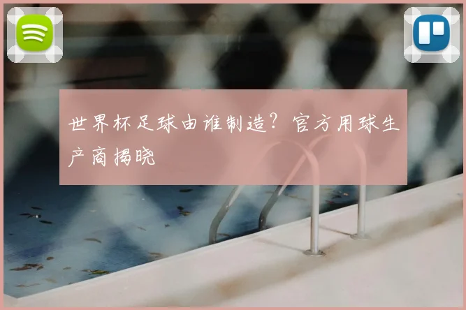 世界杯足球由谁制造?官方用球生产商揭晓