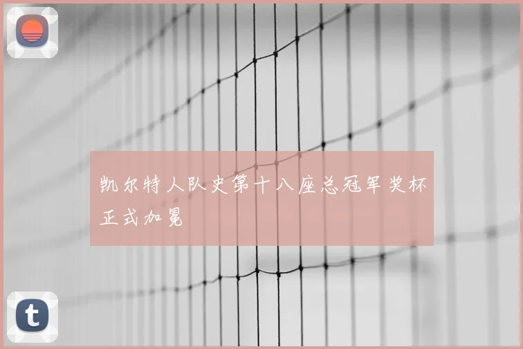 凯尔特人队史第十八座总冠军奖杯正式加冕